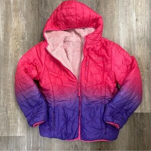 Eddie Bauer Girls Reversible Sherpa Puffer Winter Jacket-size 14/16
